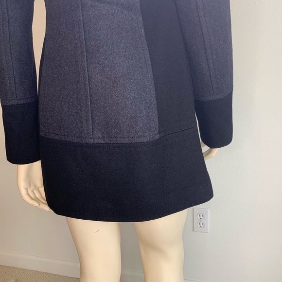 GUESS wool coat jacket faux fur collar two way button down - Picture 14 of 16